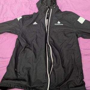 Adidas Black and White Hooded Jacket